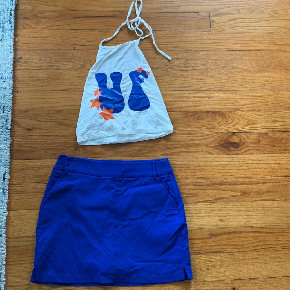 Tail gate ready! Uf medium ladies Florida gators tailgate top and skirt skirt
